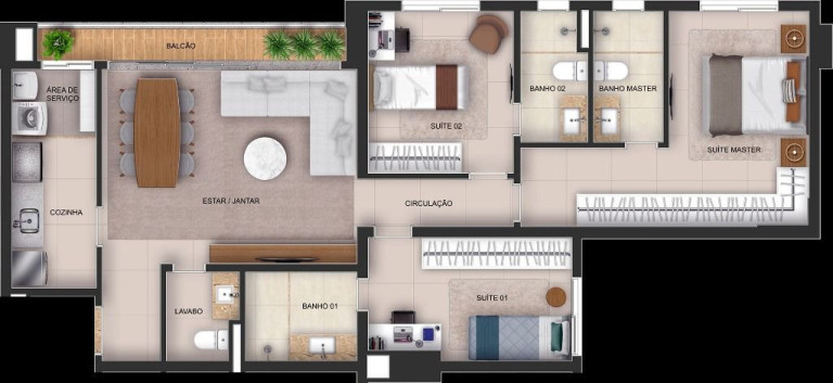Imagem Apartamento com 3 Quartos à Venda, 95 m² em Setor Marista - Goiânia