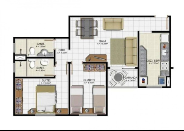 Imagem Apartamento com 2 Quartos à Venda, 59 m² em Jabotiana - Aracaju Imagem Apartamento com 2 Quartos à Venda, 59 m² em Jabotiana - Aracaju