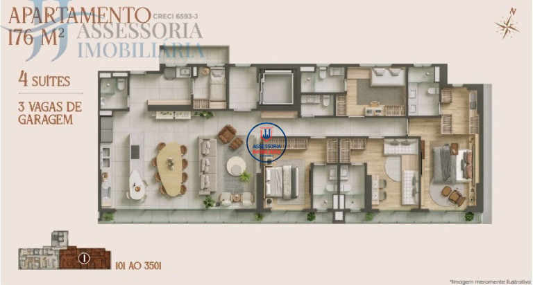 Imagem Apartamento com 4 Quartos para Alugar ou Temporada, 176 m² em Petrópolis - Natal
