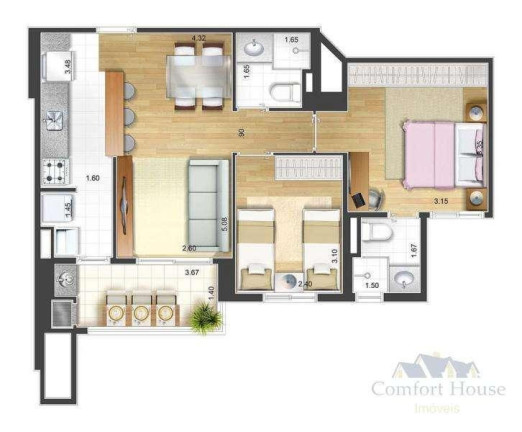 Imagem Apartamento com 2 Quartos à Venda, 63 m² em Campestre - Santo André