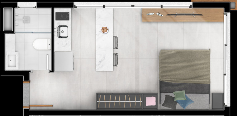 Imagem Apartamento com 1 Quarto à Venda, 36 m² em Petrópolis - Porto Alegre