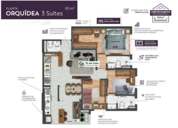 Imagem Imóvel com 3 Quartos à Venda, 83 m² em Jardim Satélite - São José Dos Campos