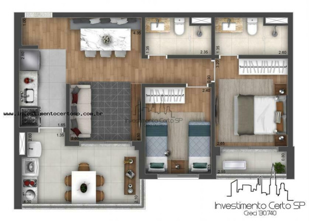 Imagem Apartamento com 2 Quartos à Venda, 65 m² em Jardim Das Acácias - São Paulo