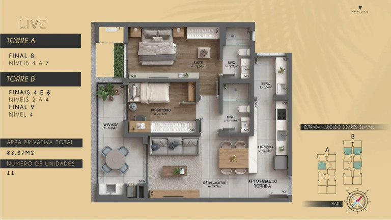 Imagem Apartamento com 2 Quartos à Venda, 77 m² em Cacupé - Florianópolis
