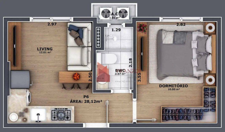Imagem Apartamento com 1 Quarto à Venda, 28 m² em Centro - Itajaí