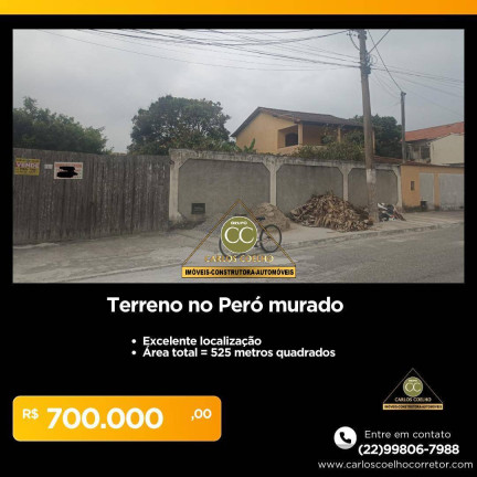 Terreno à Venda, 525 m² em Jardim Peró - Cabo Frio