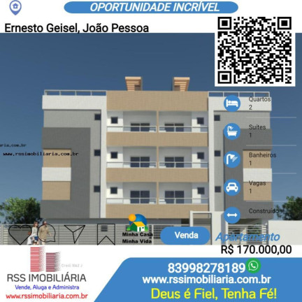 Imagem Apartamento com 2 Quartos à Venda, 56 m² em Ernesto Geisel - João Pessoa