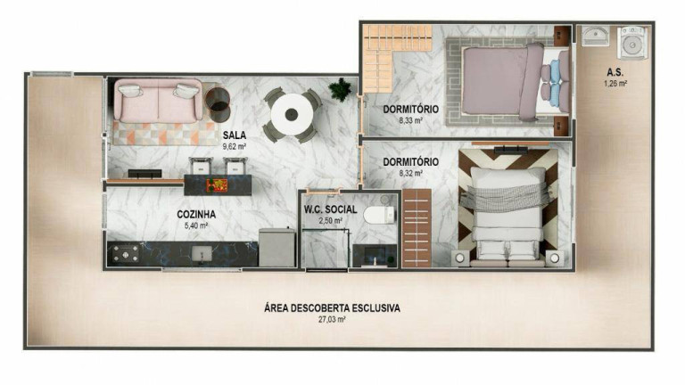 Imagem Casa de Condomínio com 2 Quartos à Venda, 59 m² em Sítio Do Campo - Praia Grande Imagem Casa de Condomínio com 2 Quartos à Venda, 59 m² em Sítio Do Campo - Praia Grande