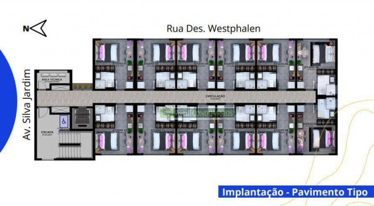 Imagem Studio com 1 Quarto à Venda, 18 m² em água Verde - Curitiba