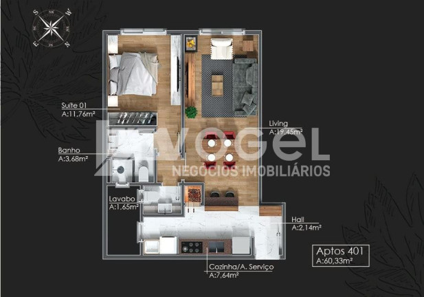 Imagem Apartamento com 1 Quarto à Venda, 58 m² em Avenida Central - Gramado Imagem Apartamento com 1 Quarto à Venda, 58 m² em Avenida Central - Gramado