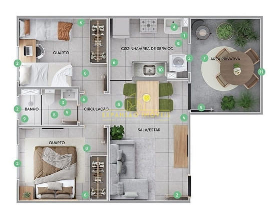 Imagem Apartamento com 2 Quartos à Venda, 40 m² em Forquilhas - São José