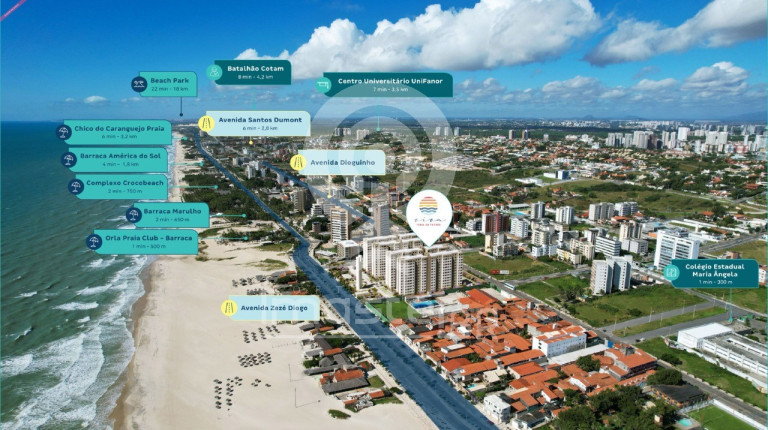 Apartamento com 2 Quartos à Venda, 38 m² em Vicente Pinzon - Fortaleza