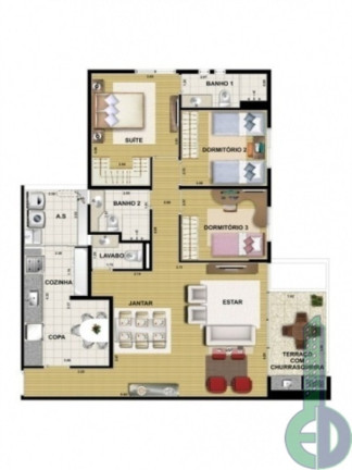 Imagem Apartamento com 3 Quartos à Venda, 100 m² em Santa Maria - São Caetano Do Sul