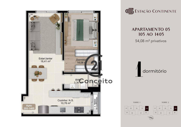 Imagem Apartamento com 1 Quarto à Venda, 54 m² em Campinas - São José