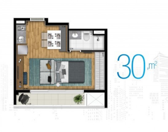 Imagem Apartamento com 2 Quartos à Venda, 55 m² em Centro - São Paulo Imagem Apartamento com 2 Quartos à Venda, 55 m² em Centro - São Paulo