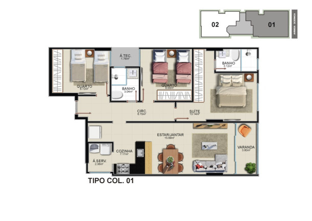 Imagem Imóvel com 3 Quartos à Venda, 70 m² em Praia Do Morro - Guarapari Imagem Imóvel com 3 Quartos à Venda, 70 m² em Praia Do Morro - Guarapari