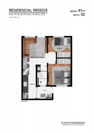 Imagem Apartamento com 2 Quartos à Venda, 40 m² em Vila Paranaguá - São Paulo