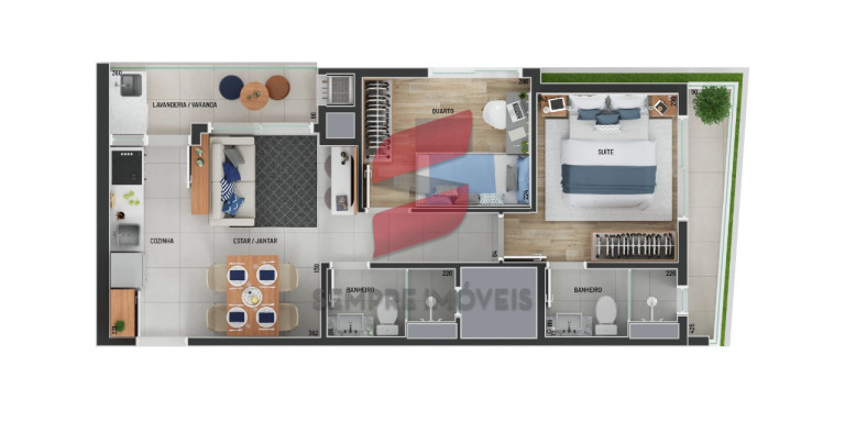 Imagem Apartamento com 2 Quartos à Venda, 44 m² em Capão Raso - Curitiba Imagem Apartamento com 2 Quartos à Venda, 44 m² em Capão Raso - Curitiba