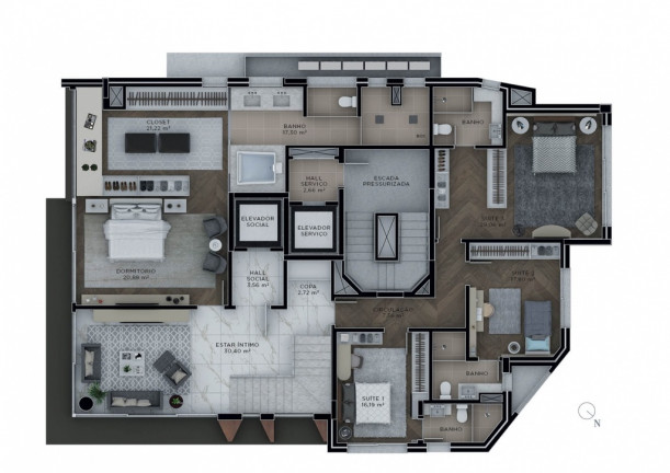 Imagem Cobertura com 4 Quartos à Venda, 412 m² em Bela Vista - Porto Alegre