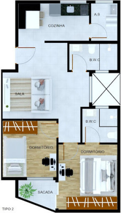 Imagem Apartamento com 2 Quartos à Venda, 45 m² em Parque Paineiras - São Paulo