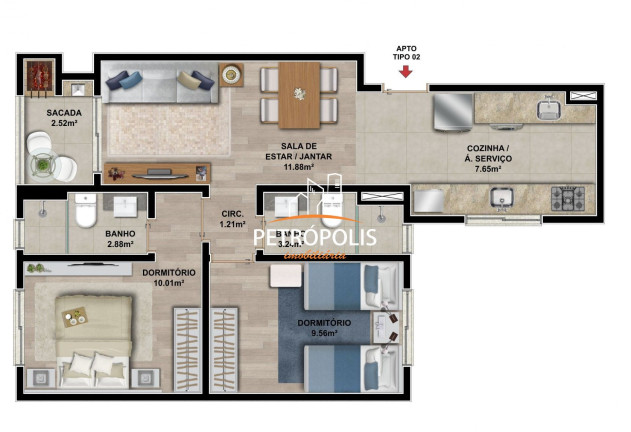 Imagem Apartamento com 2 Quartos à Venda, 60 m² em Nossa Senhora De Lourdes - Caxias Do Sul Imagem Apartamento com 2 Quartos à Venda, 60 m² em Nossa Senhora De Lourdes - Caxias Do Sul
