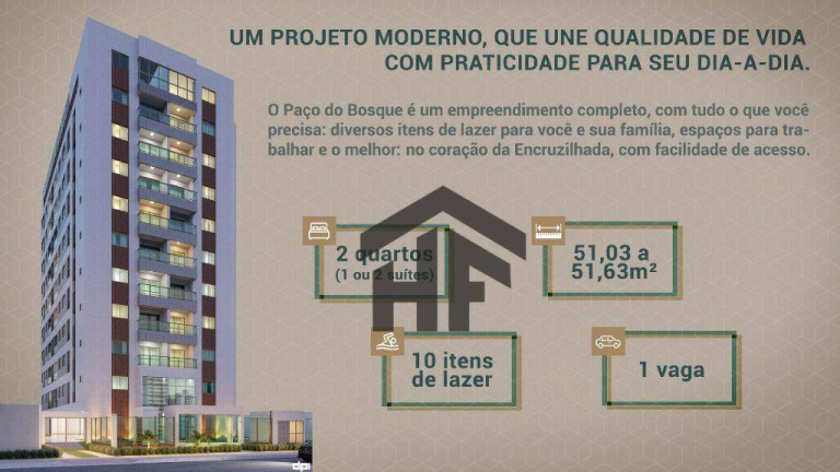 Imagem Apartamento com 2 Quartos à Venda, 51 m² em Encruzilhada - Recife