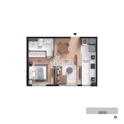 Imagem Apartamento com 1 Quarto à Venda, 40 m² em São Gonçalo - Pelotas