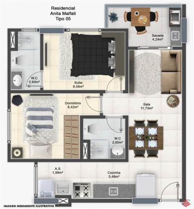 Imagem Apartamento com 2 Quartos à Venda, 54 m² em Guilhermina - Praia Grande Imagem Apartamento com 2 Quartos à Venda, 54 m² em Guilhermina - Praia Grande