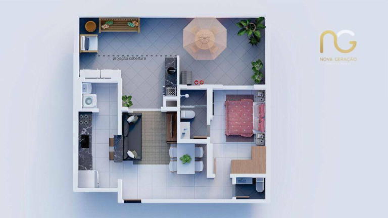 Imagem Apartamento com 1 Quarto à Venda, 51 m² em Vila Guilhermina - Praia Grande
