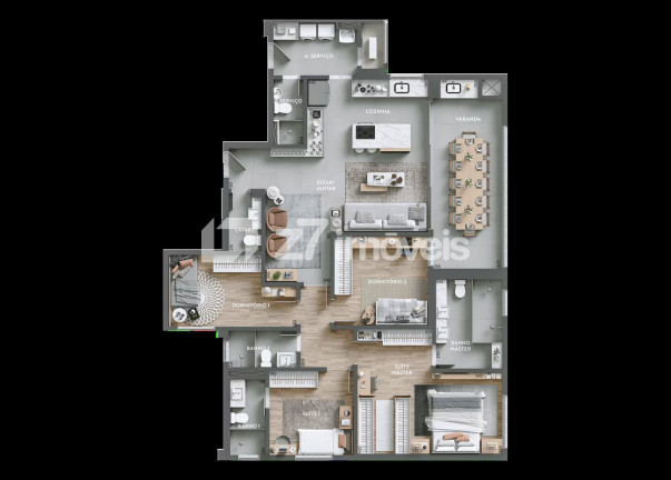 Imagem Apartamento com 3 Quartos à Venda, 161 m² em Zona 03 - Maringá Imagem Apartamento com 3 Quartos à Venda, 161 m² em Zona 03 - Maringá