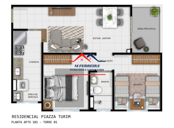 Imagem Apartamento com 2 Quartos à Venda, 46 m² em Glebas Califórnia - Piracicaba Imagem Apartamento com 2 Quartos à Venda, 46 m² em Glebas Califórnia - Piracicaba