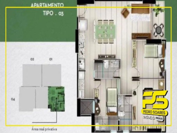 Imagem Apartamento com 3 Quartos à Venda, 82 m² em Bessa - João Pessoa Imagem Apartamento com 3 Quartos à Venda, 82 m² em Bessa - João Pessoa