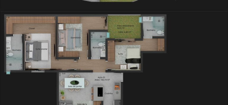 Imagem Apartamento com 3 Quartos à Venda, 103 m² em Jardim Piratininga - Franca