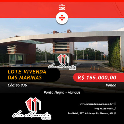 Terreno em Condomínio à Venda, 250 m² em Ponta Negra - Manaus