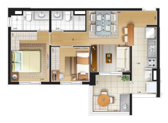 Imagem Apartamento com 2 Quartos à Venda, 69 m² em Vila Prudente - São Paulo