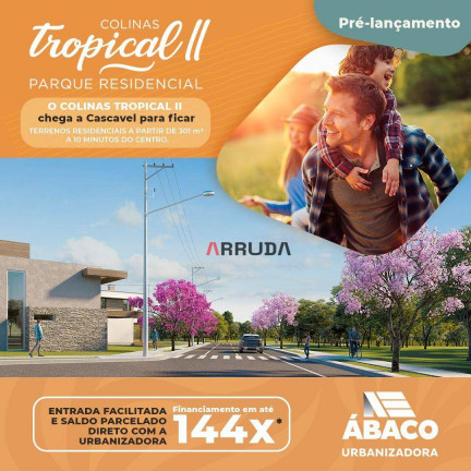 Terreno à Venda, 300 m² em Recanto Tropical - Cascavel