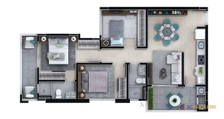 Imagem Apartamento com 3 Quartos à Venda, 80 m² em Ressacada - Itajaí