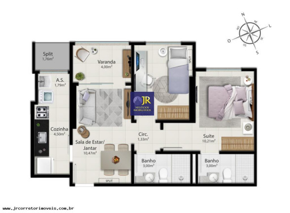 Imagem Imóvel com 2 Quartos à Venda, 59 m² em Jockey De Itaparica - Vila Velha Imagem Imóvel com 2 Quartos à Venda, 59 m² em Jockey De Itaparica - Vila Velha