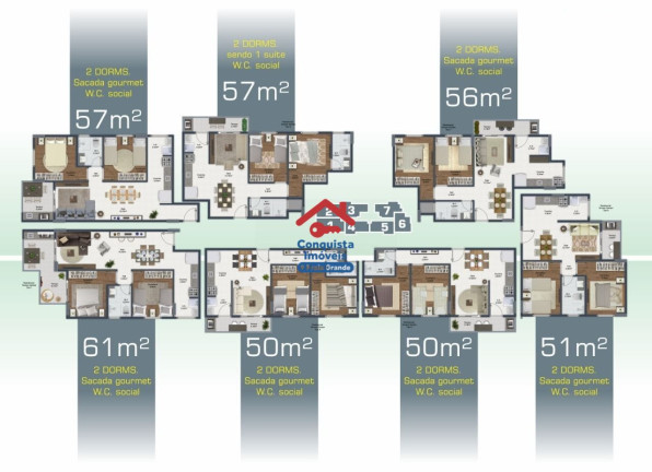 Imagem Apartamento com 2 Quartos à Venda, 57 m² em Mirim - Praia Grande Imagem Apartamento com 2 Quartos à Venda, 57 m² em Mirim - Praia Grande