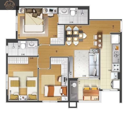 Imagem Apartamento com 3 Quartos à Venda, 70 m² em Barcelona - São Caetano Do Sul