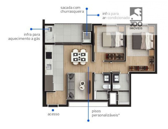 Imagem Apartamento com 2 Quartos à Venda, 60 m² em Cabral - Curitiba Imagem Apartamento com 2 Quartos à Venda, 60 m² em Cabral - Curitiba