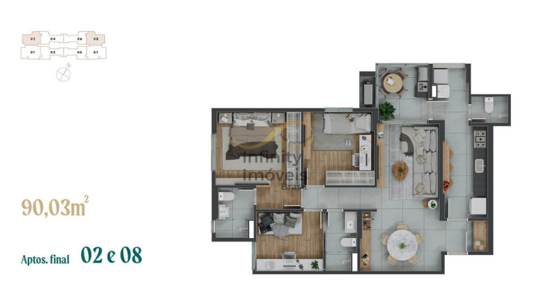 Imagem Apartamento com 3 Quartos à Venda, 90 m² em Serra Do Curral Del Rey - Nova Lima