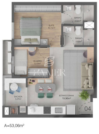 Imagem Apartamento com 2 Quartos à Venda, 50 m² em Anita Garibaldi - Joinville Imagem Apartamento com 2 Quartos à Venda, 50 m² em Anita Garibaldi - Joinville