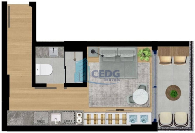 Imagem Apartamento com 1 Quarto à Venda, 34 m² em Centro - Curitiba Imagem Apartamento com 1 Quarto à Venda, 34 m² em Centro - Curitiba