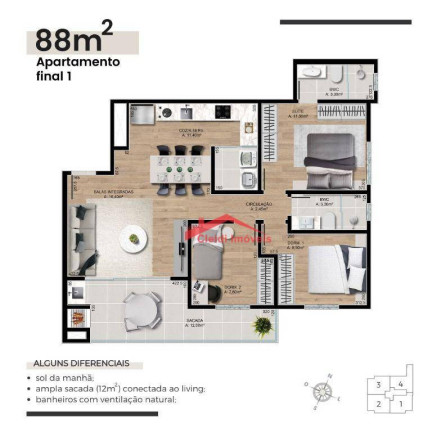 Imagem Apartamento com 3 Quartos à Venda, 88 m² em Saguaçu - Joinville Imagem Apartamento com 3 Quartos à Venda, 88 m² em Saguaçu - Joinville