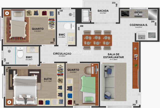 Imagem Apartamento com 3 Quartos à Venda, 70 m² em Cidade Jardim - São José Dos Pinhais