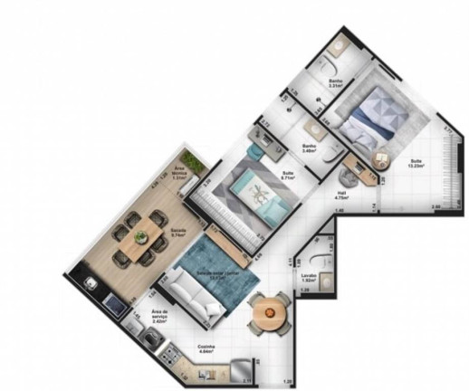 Imagem Apartamento com 2 Quartos à Venda, 74 m² em Guilhermina - Praia Grande