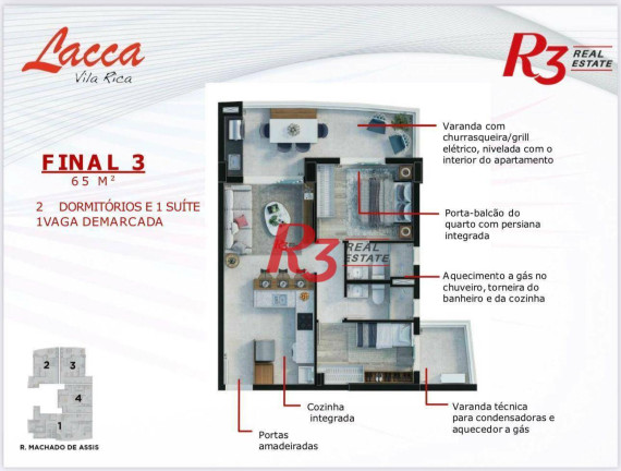 Imagem Apartamento com 2 Quartos à Venda, 65 m² em Vila Rica - Santos Imagem Apartamento com 2 Quartos à Venda, 65 m² em Vila Rica - Santos
