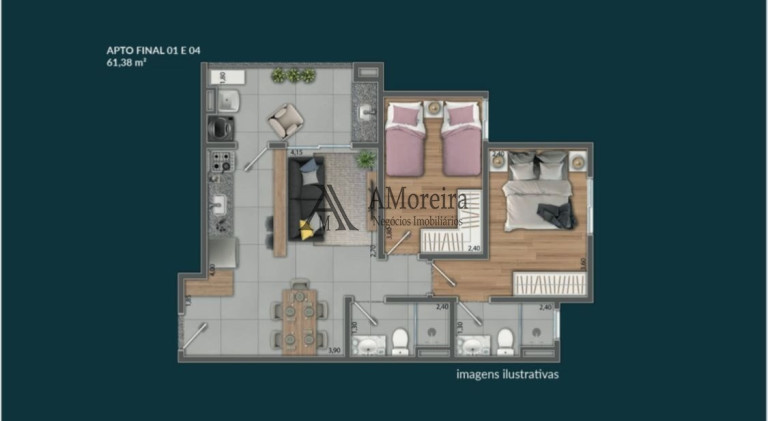 Imagem Imóvel com 2 Quartos à Venda, 61 m² em Jardim Torres São José - Jundiaí
