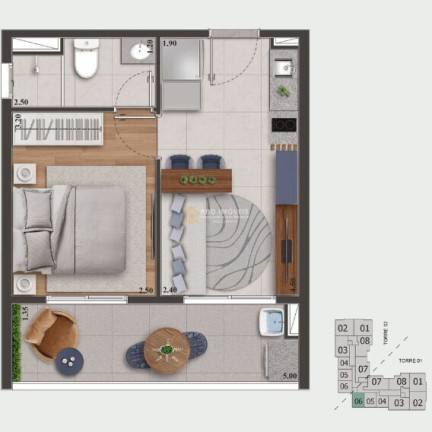 Imagem Apartamento com 1 Quarto à Venda, 33 m² em Presidente Altino - Osasco